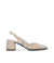 Slingback in nappa e tessuto tweed beige