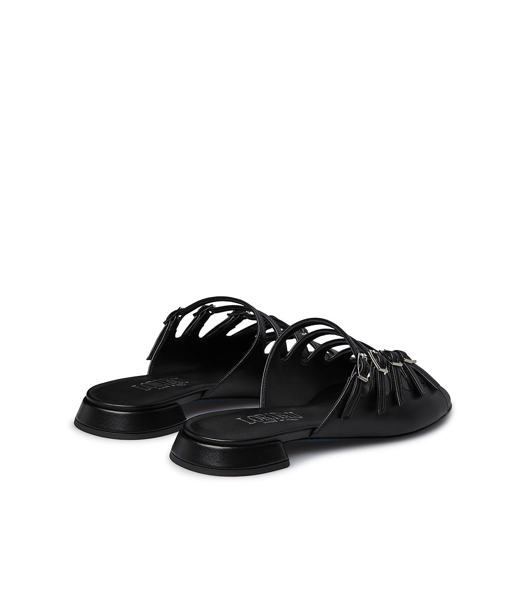 アメリMESH FLAT SANDALブラックL美品 Black MOZRE Fishnet Flat Sandals | i The Label – I The Label