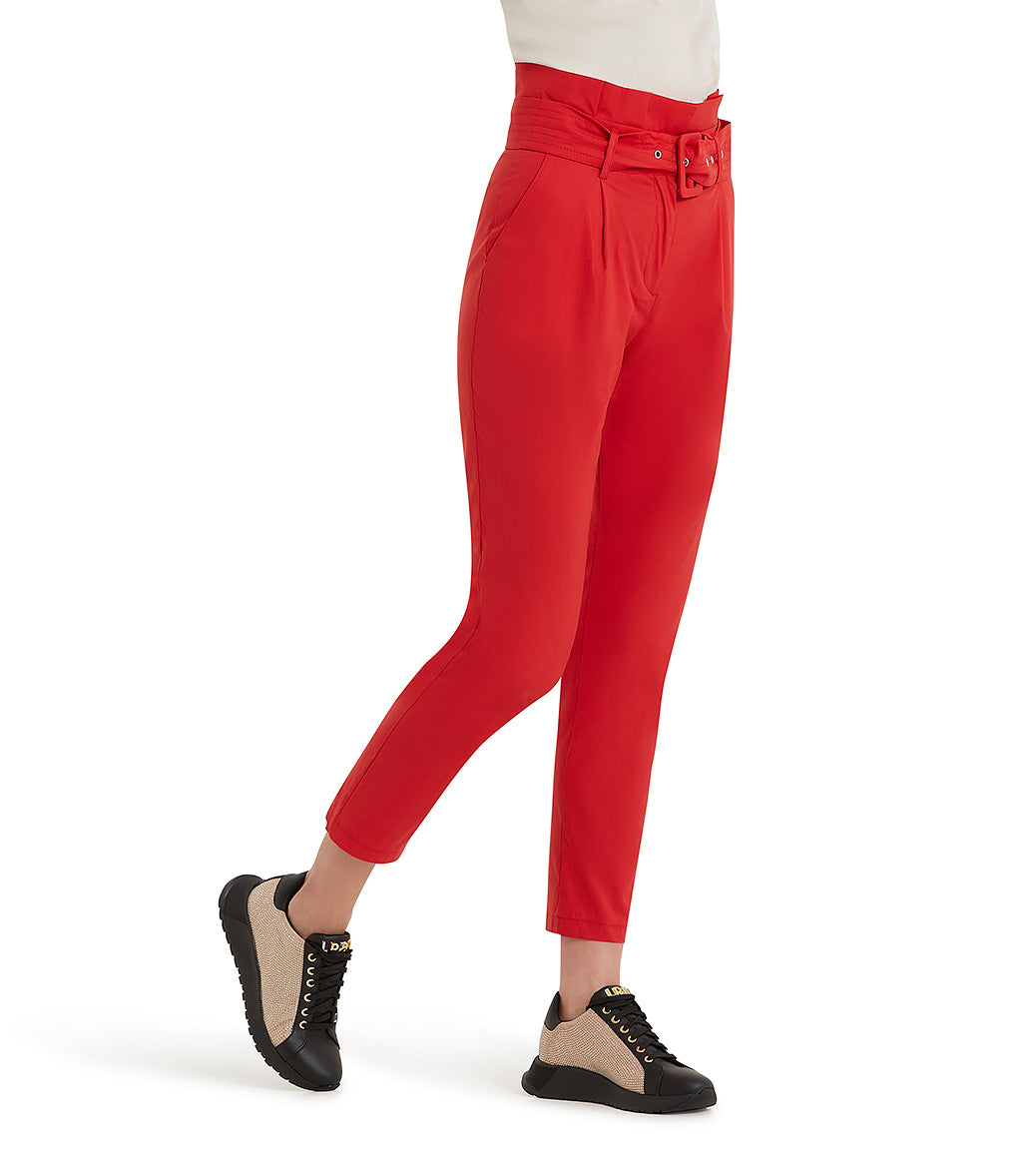 Red palazzo trousers