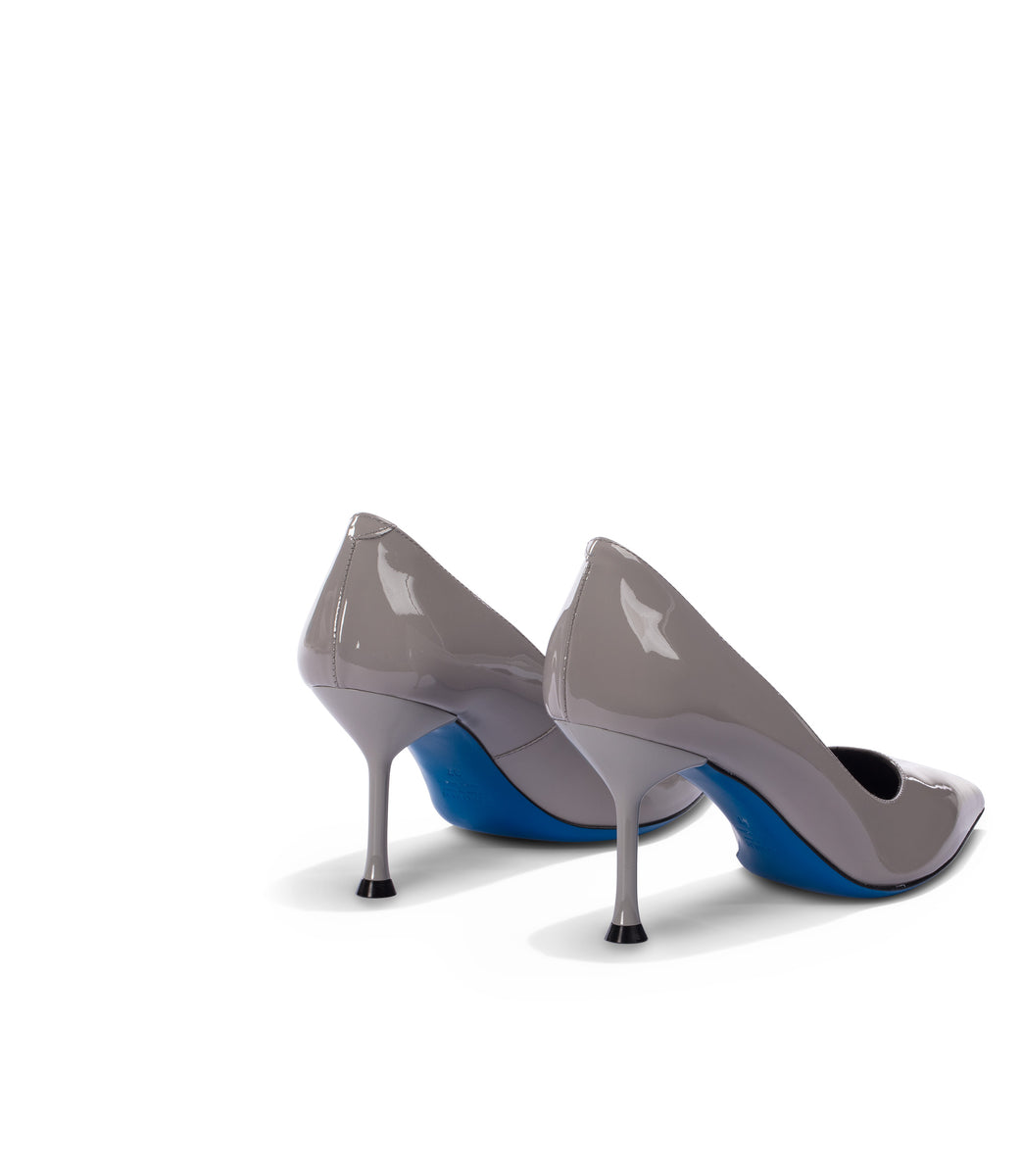 Gray patent best sale leather pumps