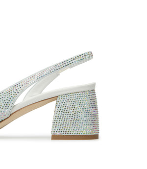 Slingback in nappa panna e pelle scamosciata bianco