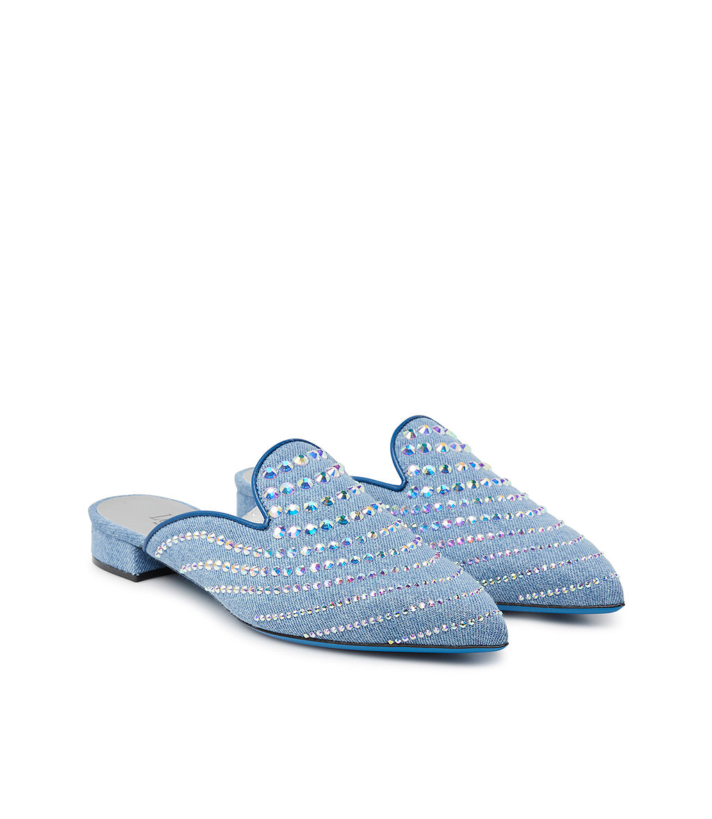 LORIBLU 水色 サンダル 36 ビジュー付きヒール　定価88000 Jeweled Sandals and Heels for Women | Loriblu