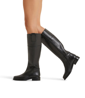 Black leather boots
