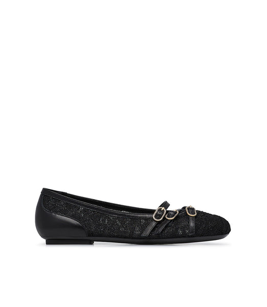 Black lace and nappa ballerinas | Loriblu