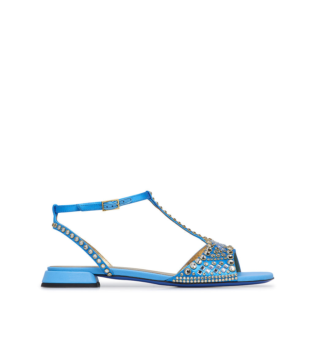 LORIBLU 水色 サンダル 36 ビジュー付きヒール　定価88000 Loriblu: Italian Shoes and Jeweled Sandals for Women
