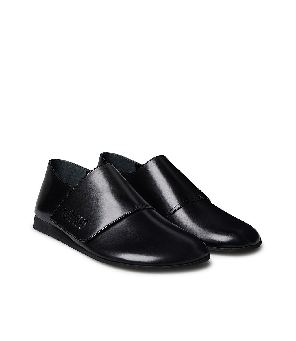 High-top black calfskin loafer