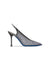 Slingback gioiello in tricot e vernice antracite