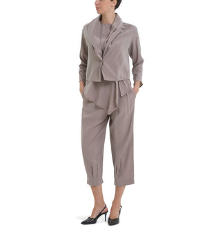 Pantalone alla caviglia color tortora
