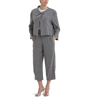 Pantalone palazzo grigio alla caviglia