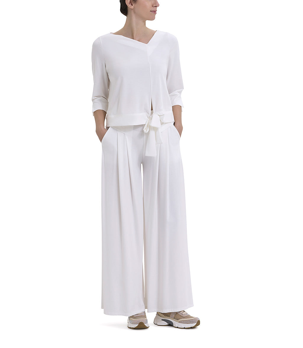 Pantalone palazzo bianco con pinces