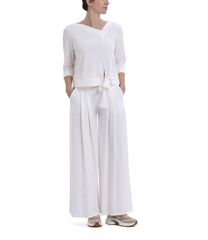 Pantalone palazzo bianco con pinces