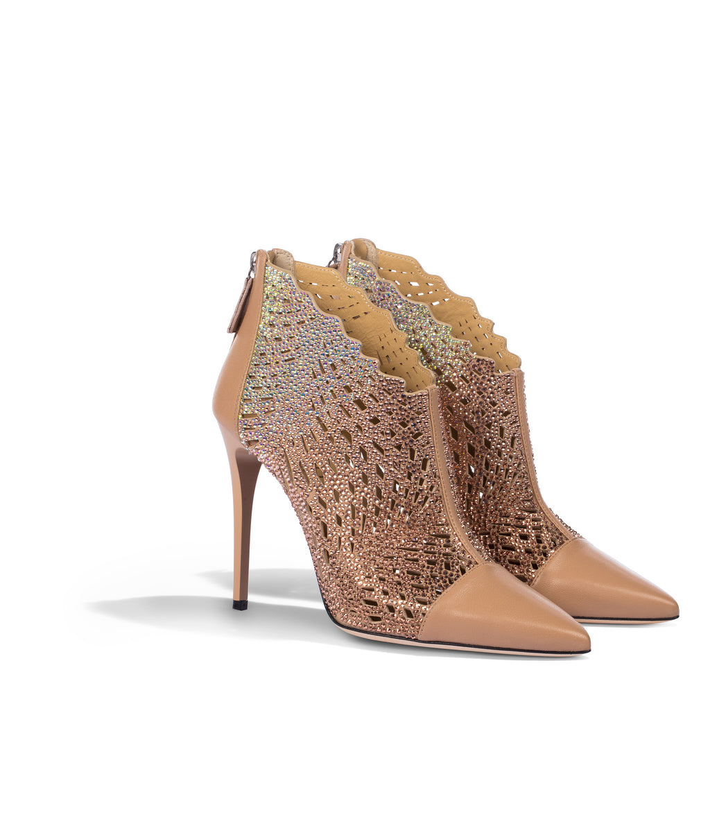 Nude suede ankle online boots