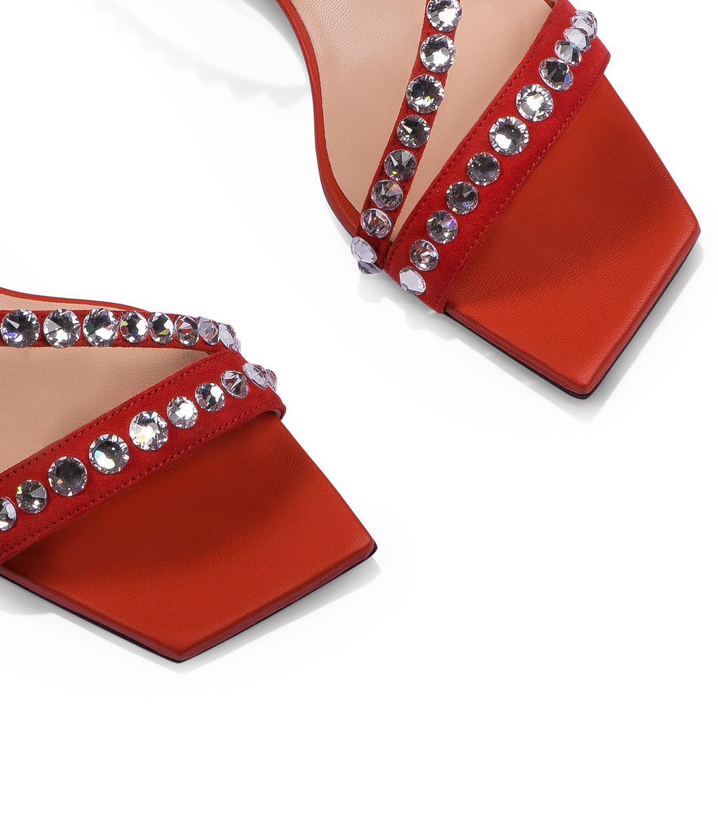 Red online flat sandals