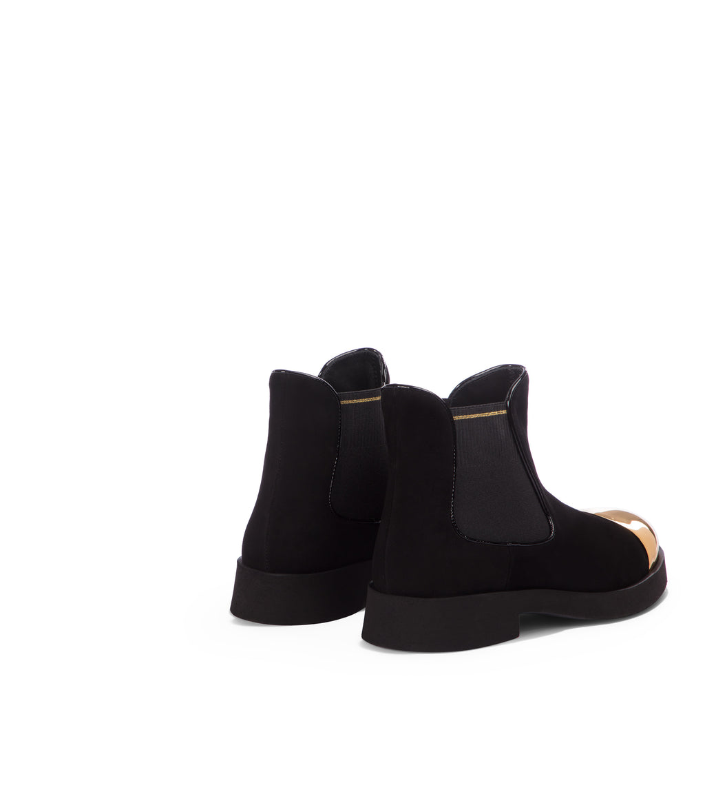 Black and gold clearance chelsea boots